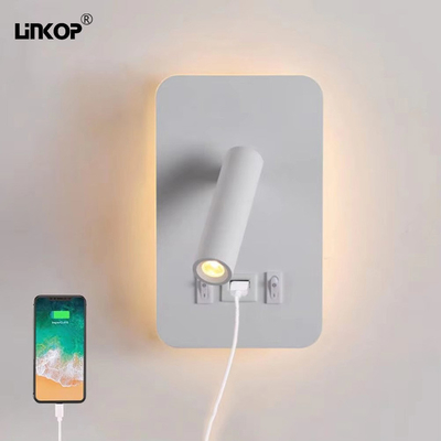 Good price Blanco doble interruptor de pared incrustada luz Usb enchufe LED lámpara de cama 110-240v 3000k en línea