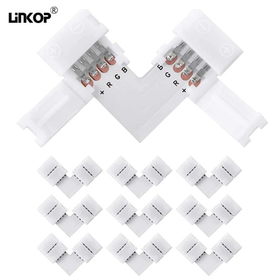 Good price Conector de banda LED en forma de L sin soldadura 5050 Rgb Ip20 4 pines en línea