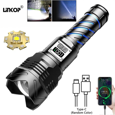 Good price Super brillante recargable LED flash luz de aleación de aluminio Zoom pantalla digital en línea