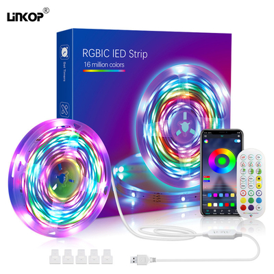 Good price Lámparas de banda LED USB Control remoto inteligente Bluetooth Música 5050 Conjunto de banda de luz en línea