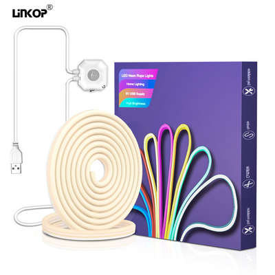 Good price Lámparas de neón de silicona de color blanco cálido de un solo color 5v 120 luces/1m de atenuación en línea