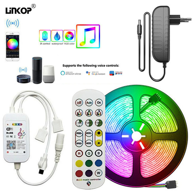 Good price 24 Lámparas de banda LED Wifi inteligentes 5050 Rgb 10 metros Luz ambiental Dc12v en línea
