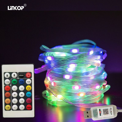Good price Smart Adresable Rgb Light String con funciones de música / tiempo / Bluetooth para la decoración de Navidad en línea
