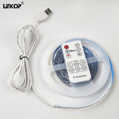 Good price 2835 Lámpara LED de un solo color de banda de luz lineal autoadhesiva con controlador inalámbrico y potencia de la lámpara USB 4-8W/M en línea